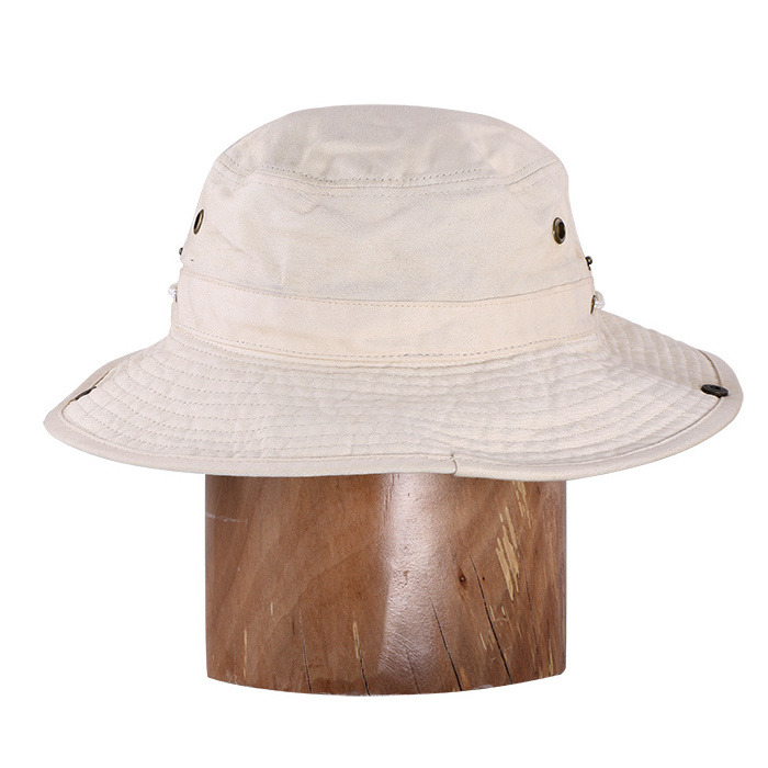 Custom bucket hat Bulk Sale 100% cotton Logo Designed Material Unisex Fishing Bucket Hat With String