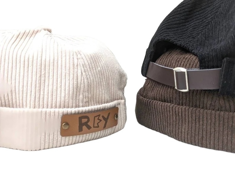 Custom Autumn Winter Corduroy Docker Hat Oem Cotton Corduroy Brimless Cap High Quality Without Brim Melon Hat