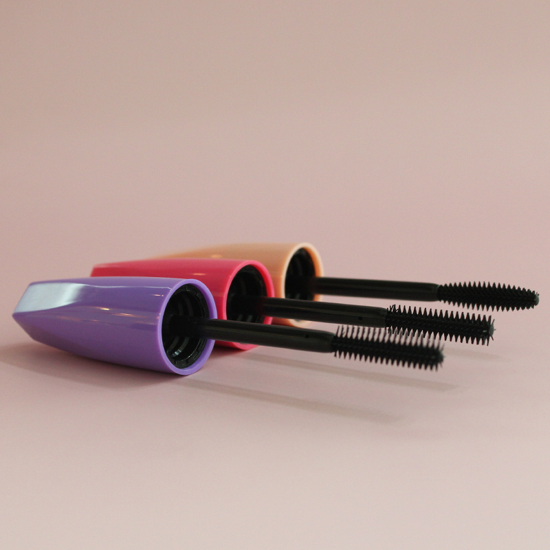 Empty cosmetic plastic nude mascara tube purple pink mascara wand tubes logo empty mascara bottle with brush black