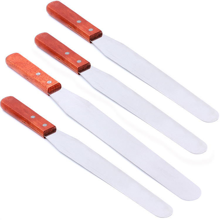 Cake Decorating Angled Icing Spatula Set  Stainless Steel Offset Frosting Spatulas