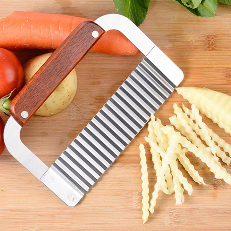 Wavy Crinkle Cutting Tools for Vegetable French Fry Slicer Salad Chopping Knife Cutter