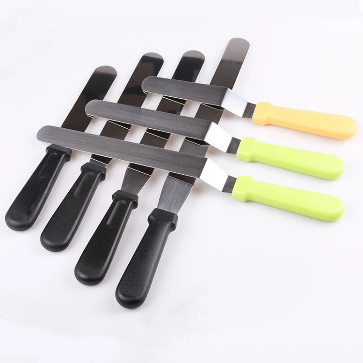 Cake Decorating Angled Icing Spatula Set  Stainless Steel Offset Frosting Spatulas