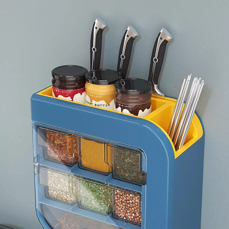 OEM/ODM Multifunction plastic Kitchen wall-mounted Stackable Storage Shelf Organiser for seasoning