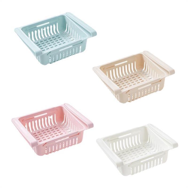 OEM/ODM Retractable Storage Basket Multifunctional Refrigerator Organizer Storage Shelf Fresh Drain Drawer Storage Shelf