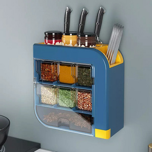 OEM/ODM Multifunction plastic Kitchen wall-mounted Stackable Storage Shelf Organiser for seasoning