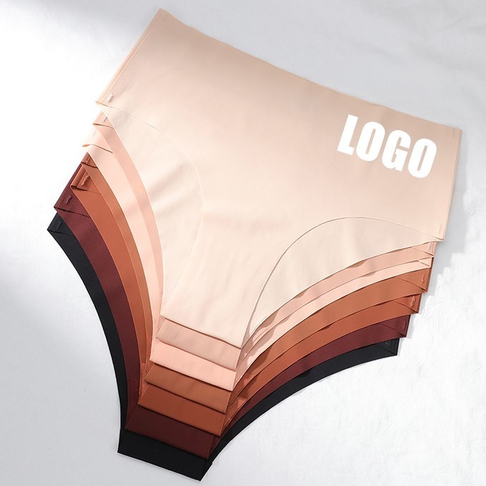 Custom Wholesale Plu Size Woman Laser Cutting Underwear Women Ice Silk Seamless Thong Panty