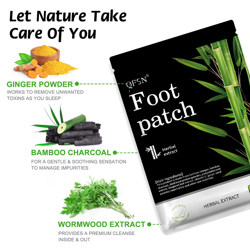 factory best selling products made in china bamboo vinegar bamboo ginger detox slim foot patch