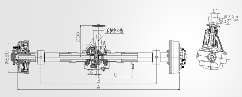 High quality and cheap Micro-motor car rear axle go kart rear axle differential rear axle