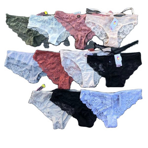 Wholesale women's Lace panties hollow out sexy women medium waist underwear ladies high quality inner wear panties Italy