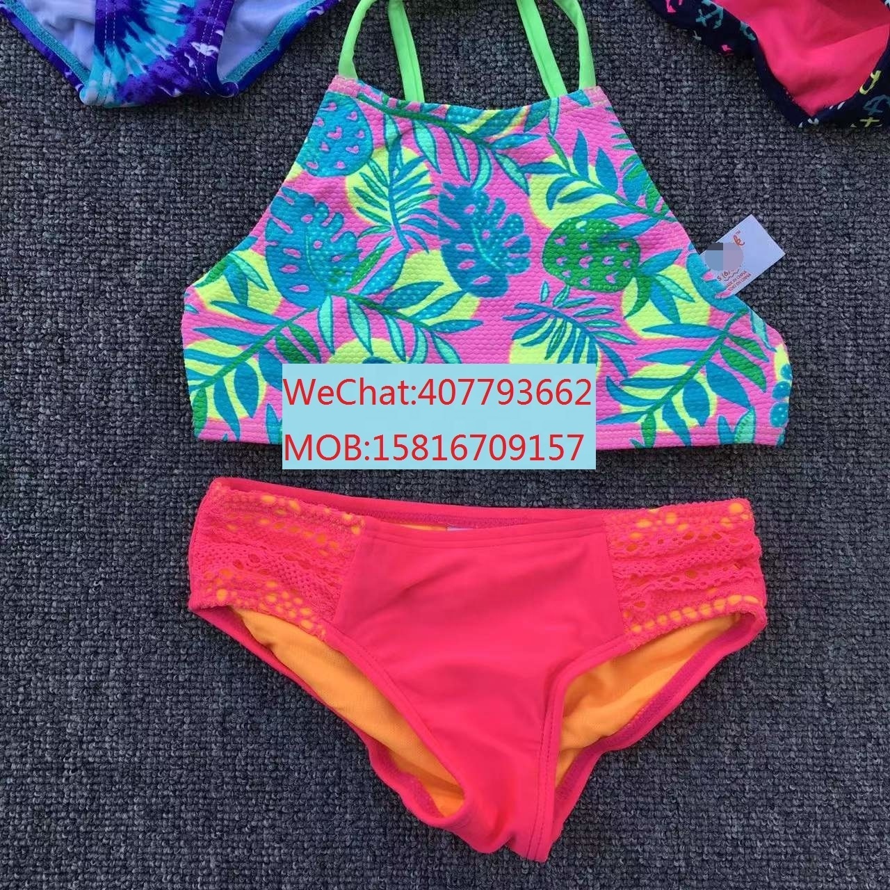 Wholesale  New Custom Kids Swim Wear Bodysuit Cross Back Quick Dry One-Piece Girls Baby Swimsuit South Korea Turkey Togo