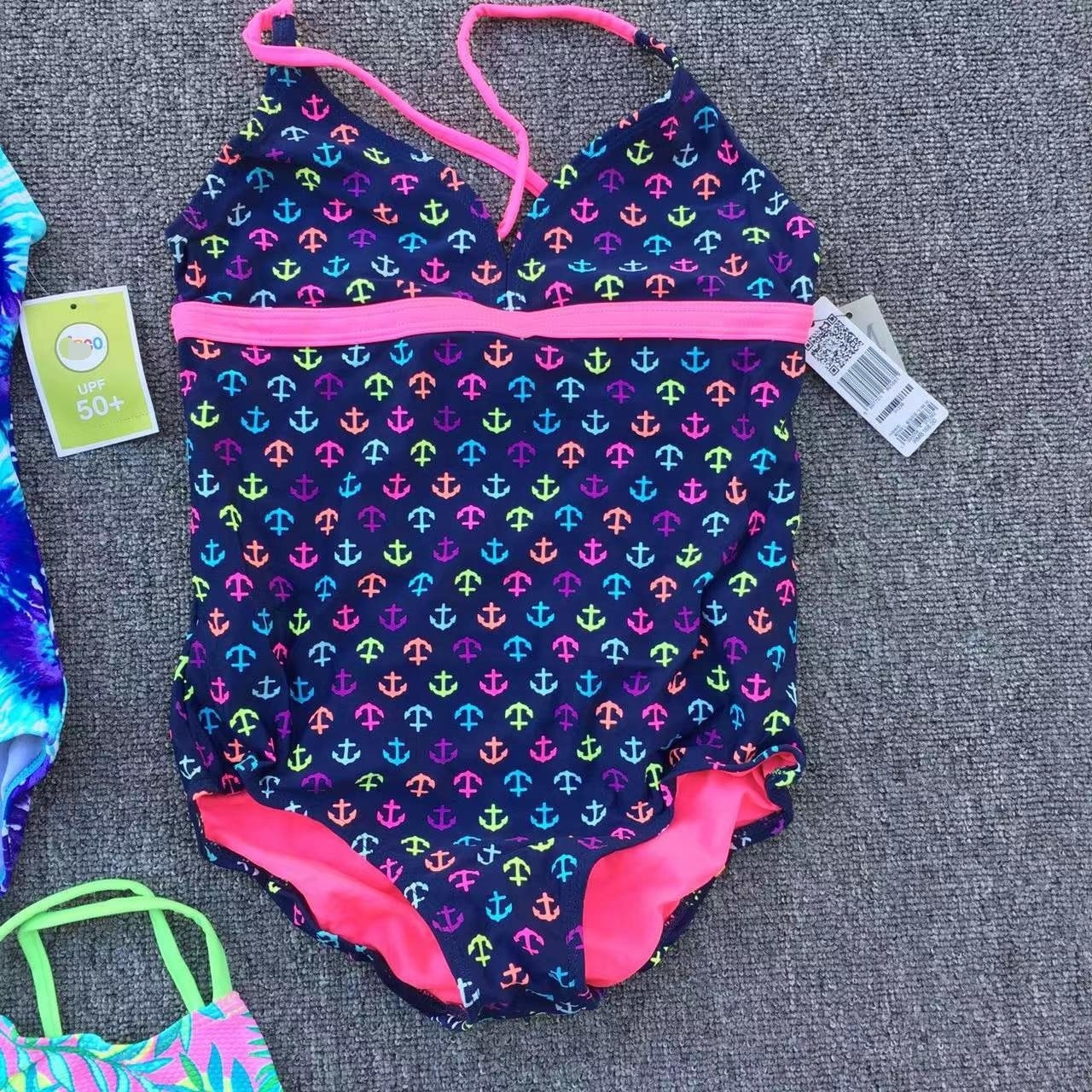 Wholesale  New Custom Kids Swim Wear Bodysuit Cross Back Quick Dry One-Piece Girls Baby Swimsuit South Korea Turkey Togo