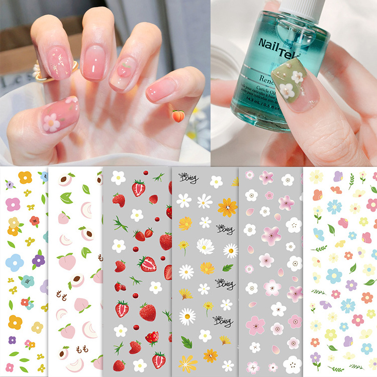 Floral nail art stickers wholesale small daisy petals nail decoration