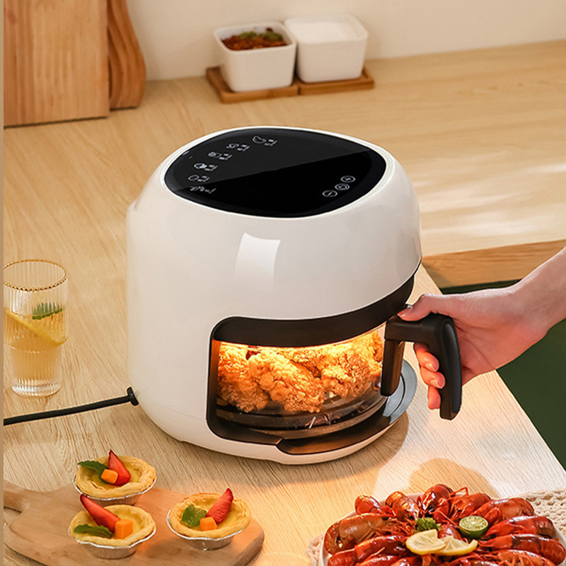 Intelligent Air Fryer Household Transparent Glass Visual Window Oil Smoke Free Fried Chicken Wings Air Fryer Toaster Oven OEM