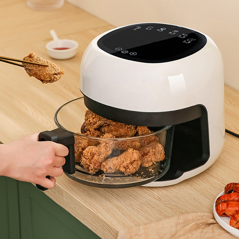 Intelligent Air Fryer Household Transparent Glass Visual Window Oil Smoke Free Fried Chicken Wings Air Fryer Toaster Oven OEM