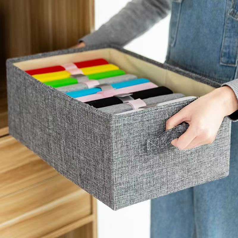 QN-0051 Custom LOGO clothes storage organizer organiser underwear  book magazine foldable wardrobe household drawer storage box