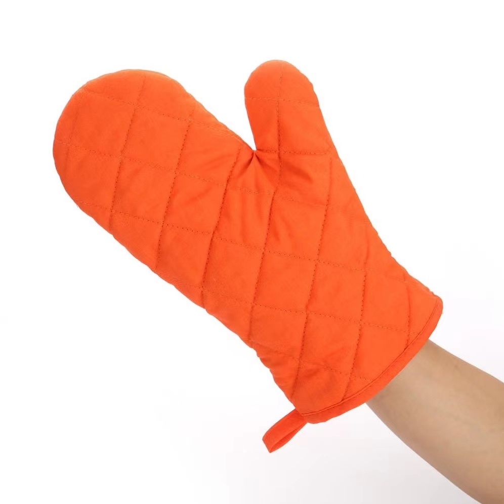 Multiple colors blank hot proof anti scalding kitchen oven mitts cotton linen oven gloves BBQ Gloves for woman