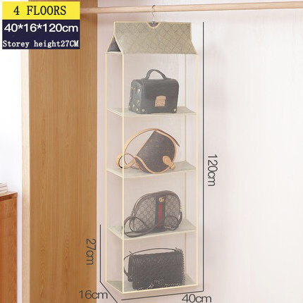 Household storage 6 Shelf hanging storage bag for handbag hanging mesh bag closet organizer dust cover bag organizer