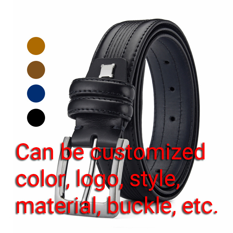 Factory OEM Luxury Alloy Metal Pin Buckle Belt Custom Classic Cowhide Genuine Leather Belts For Men