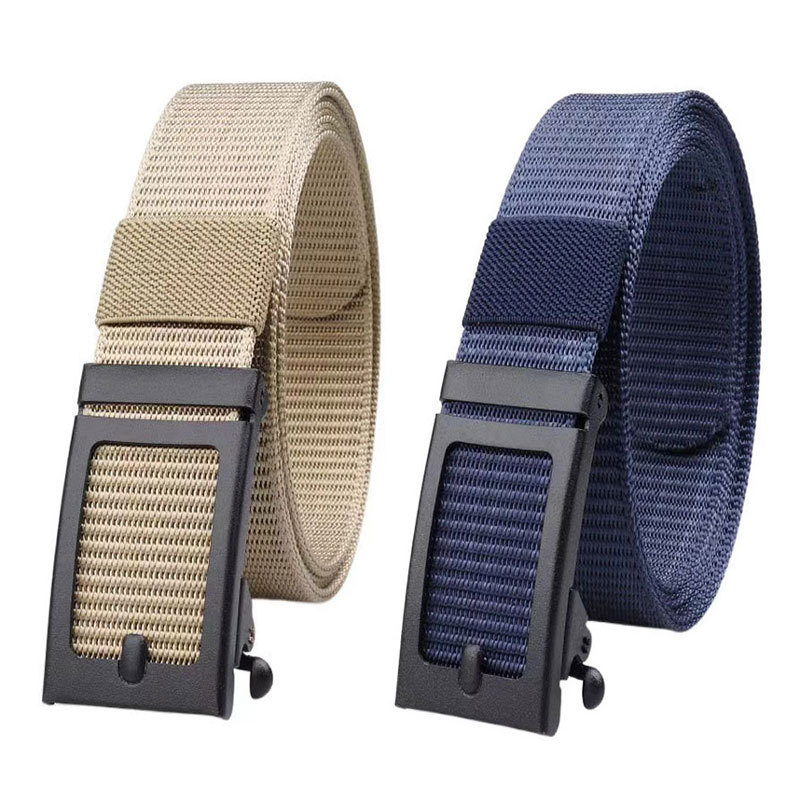 New Designer Canvas Belt For Men Adjustable Automatic Buckle Nylon Elastic Belt Outdoor Sport Weave Male Waist Fabric Belt