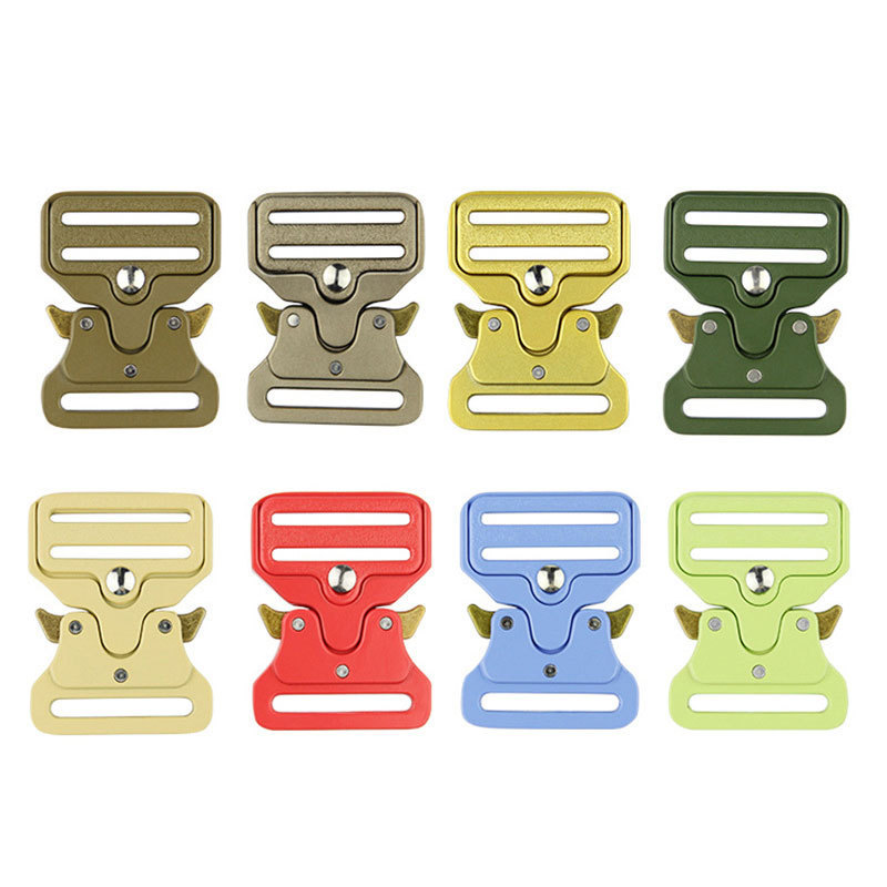 Custom Colorful 1.5 Inch Quick Release Bag Strap Buckle Dog Harness Collar Metal Buckle For Nylon Belt