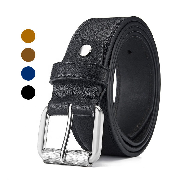 Factory OEM Luxury Alloy Metal Pin Buckle Belt Custom Classic Cowhide Genuine Leather Belts For Men