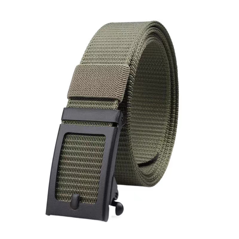 New Designer Canvas Belt For Men Adjustable Automatic Buckle Nylon Elastic Belt Outdoor Sport Weave Male Waist Fabric Belt