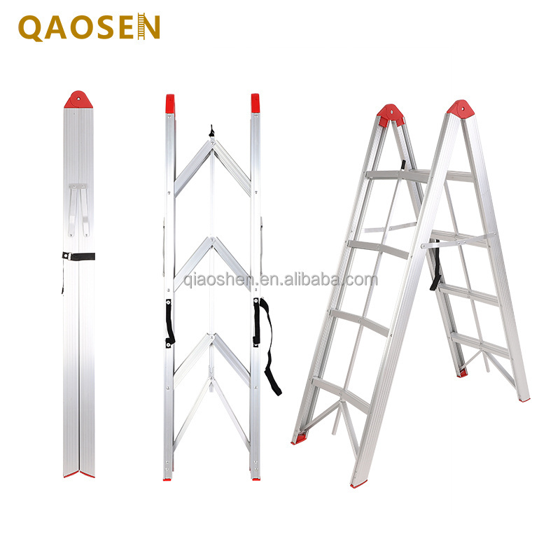 Stick Ladder Reachable Height Telesteps Folding Ladders Anti-Slip Pedal Aluminum Portable A Frame 3/4/5-Step Ladder Compact