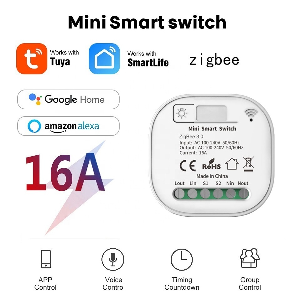 86 Eu 1/2/3 Gang Kinetic Switch Tuya Zigbee Smart Switch Module Voice Control Smart Home Zigbee Smart Module Switch