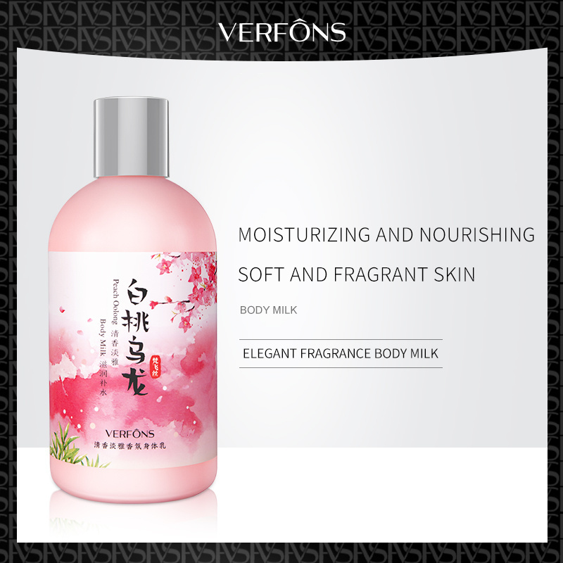 VERFONS white peach oolong elegant fragrance body milk moisturize and whitening body cream ODM/OEM