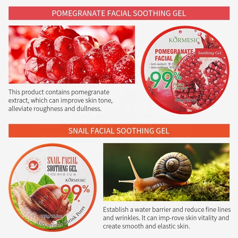 KORMESIC NEW ARRIVAL Skin Brightening Soothing and Moisturizing gel Organic Facial gel