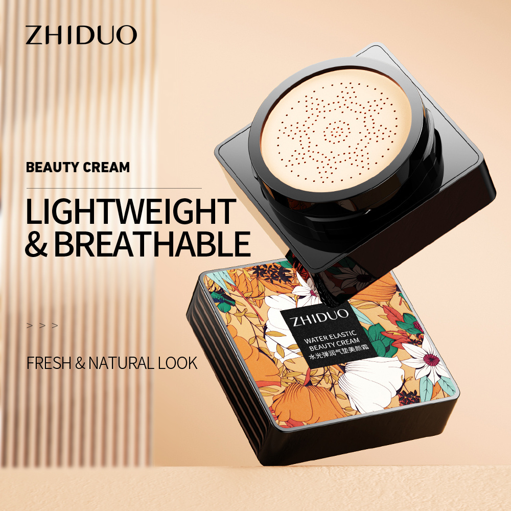 ZHIDUO Wholesale Custom Private Label natural Ivory White mushroom head Air cushion BB CC beauty cream Face Makeup Foundation