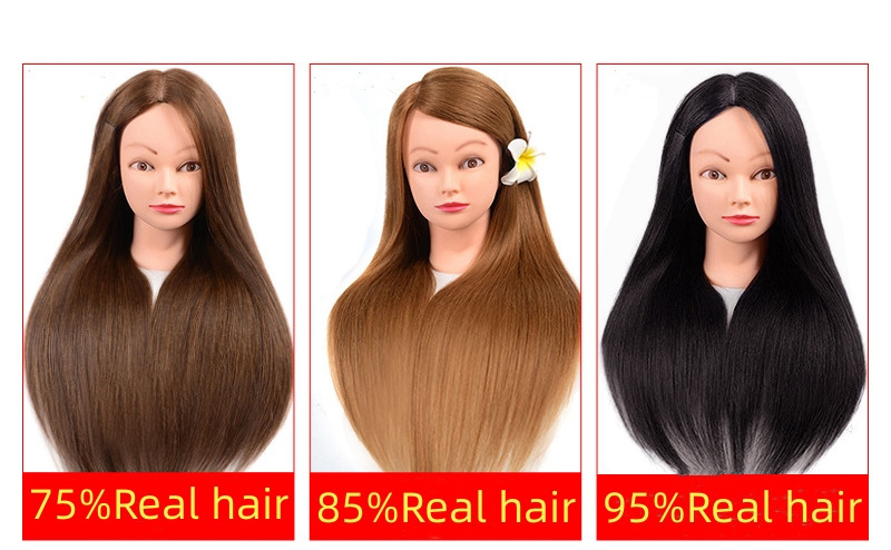 Wholesale Cheap Price Long Synthetic Human Hair Mannequin Head Blonde 30 Straight Hair Female Doll for Men Hair Cutting Dummy