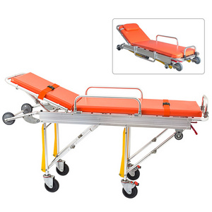 Hot Sale Automatic Loading Folding Emergency Equipment Medical Patient Trolley Hospital Ambulance Stretcher Bed