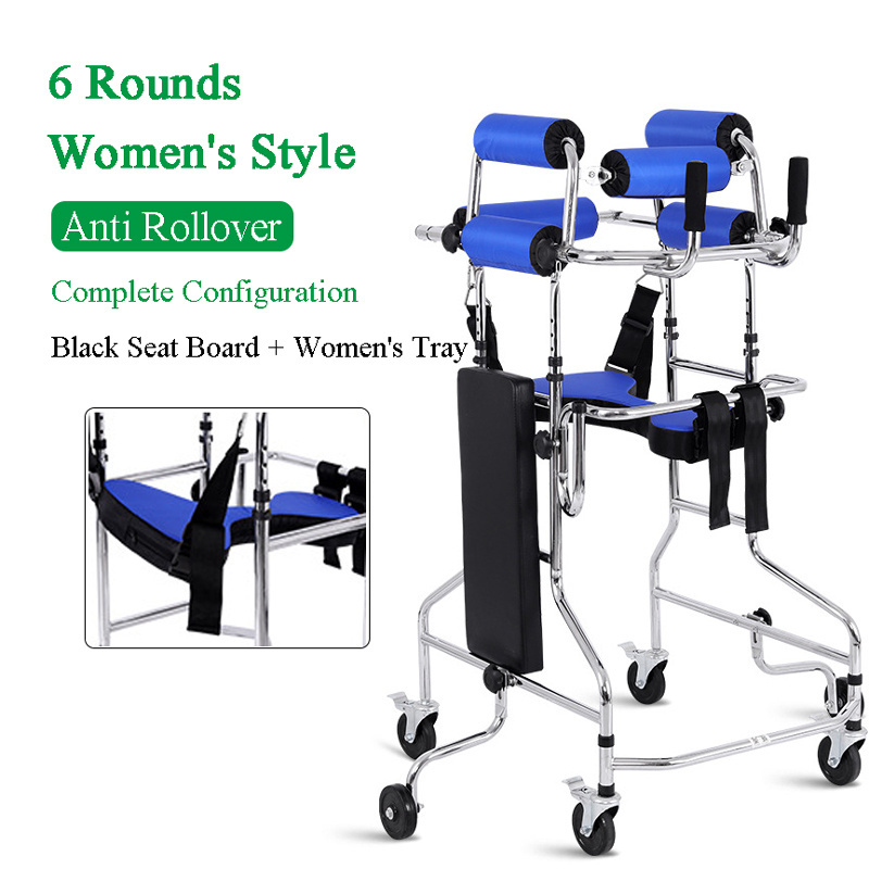 Home Walker Machine Adult Assistive Device Hemiplegic Walker 6 Wheel Walkers Rollator Stroller for Elderly