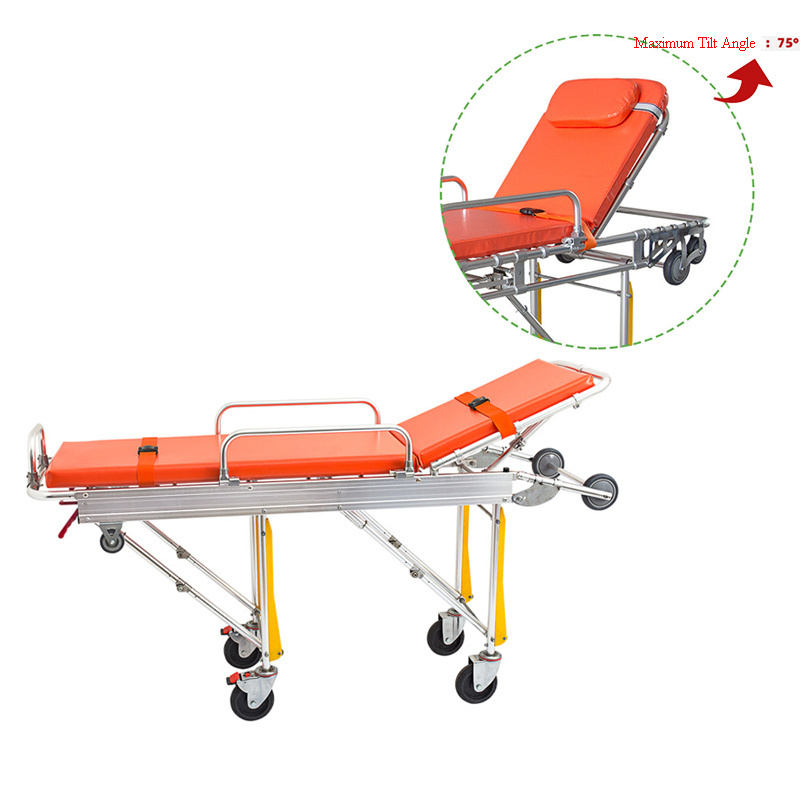 Hot Sale Automatic Loading Folding Emergency Equipment Medical Patient Trolley Hospital Ambulance Stretcher Bed