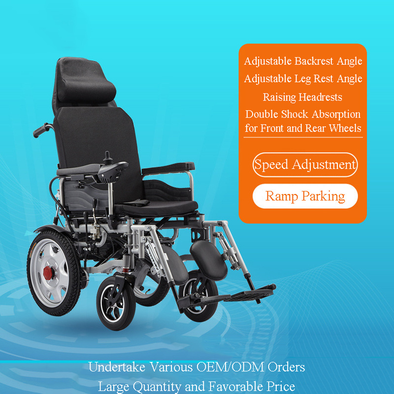 Most Popular Factory Ramp Standing Foldable Reclining Electric Wheelchair For Disabled Motorized Wheel Chair