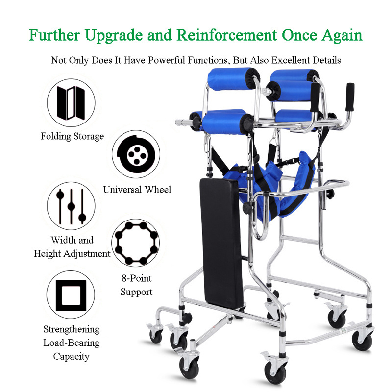 Home Walker Machine Adult Assistive Device Hemiplegic Walker 6 Wheel Walkers Rollator Stroller for Elderly