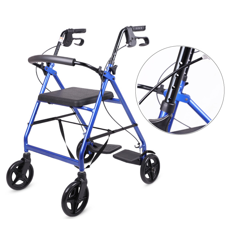 High Quality Medical Aluminium Durable Forearm Adjustable Upright Adult Rollator Walker For Elderly