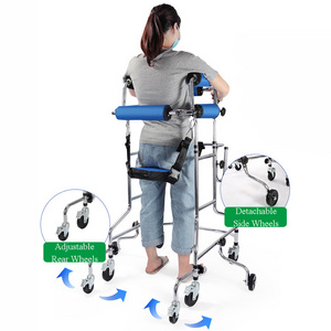 Rehabilitation Training Equipment Walking Aid Rollator Eight Wheels Elderly Stroke Hemiplegia Walker for Disable