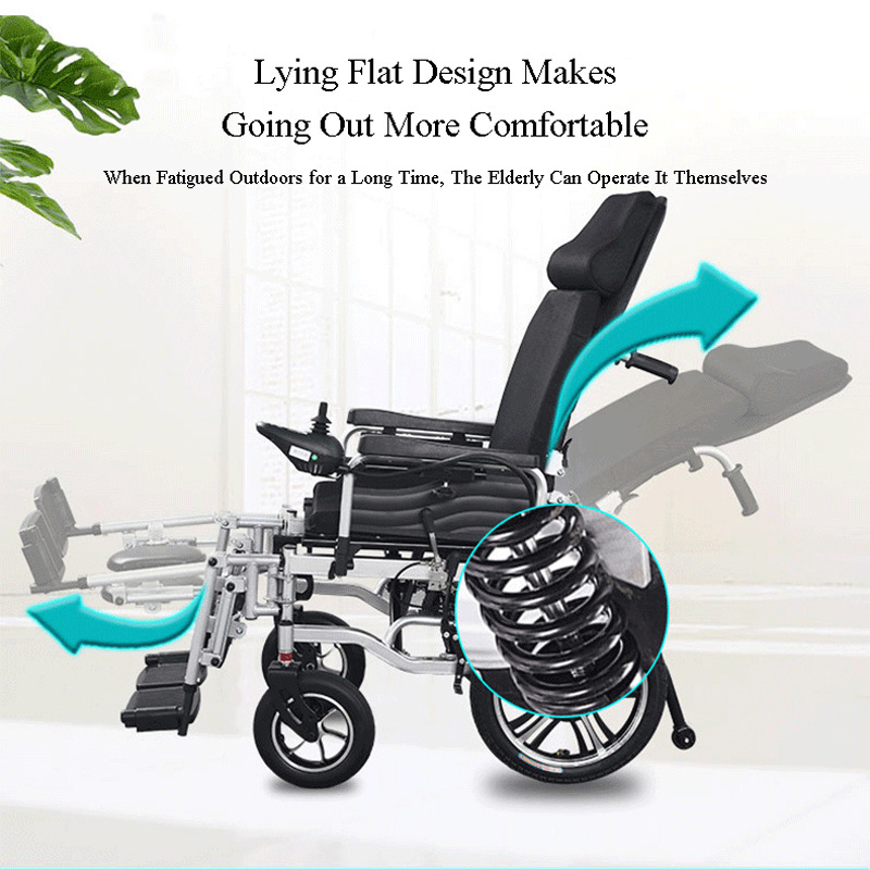 Most Popular Factory Ramp Standing Foldable Reclining Electric Wheelchair For Disabled Motorized Wheel Chair