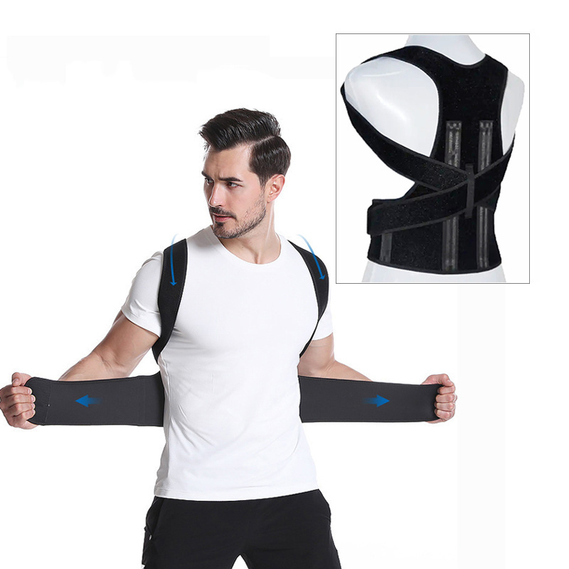 Men's Back Posture Corrector Back Braces Belts Lumbar Support Strap Posture Corset Adjustable Back Straightener