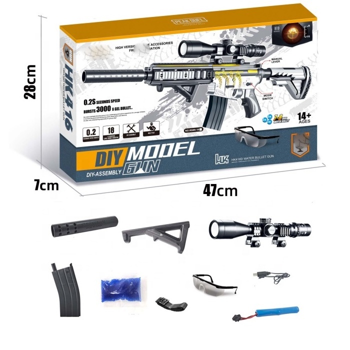 M416 sniper rifle water gel gun gel surge ball splatter electric kids outdoor toy water ball guns