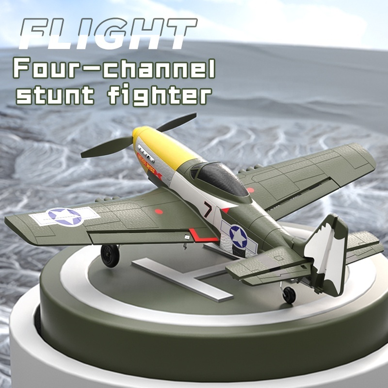 RC fighter plane 4-CH multiple takeoff patterns taxiing take-off with led night navigation lights remote control airplane