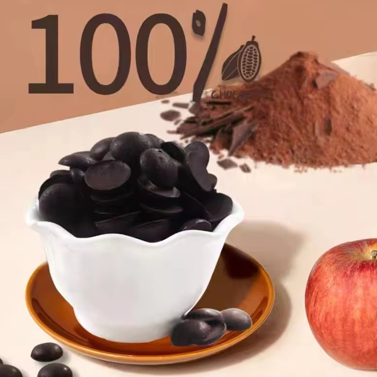 1Pure cocoa Hand baking Cake ingredient MINUOFU 100% dark chocolate coins Wholesale