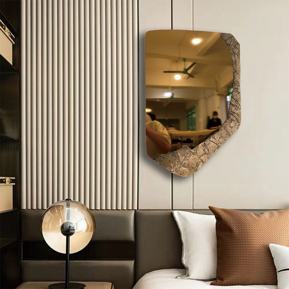 Creative design of modern abstract irregular shape metal plane mirror hotel wall decoration