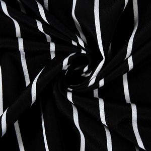 high quality Black and White plain Chiffon Striped Print dress Shirt Fabric