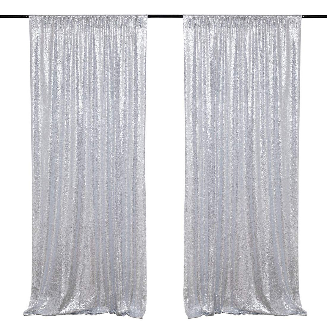 Silver Ice Silk 3mm Sequin Drape Backdrops for Theatrical Stage Drape Sequin Background Wall Sequin Curtain Mesh Fabric Modern