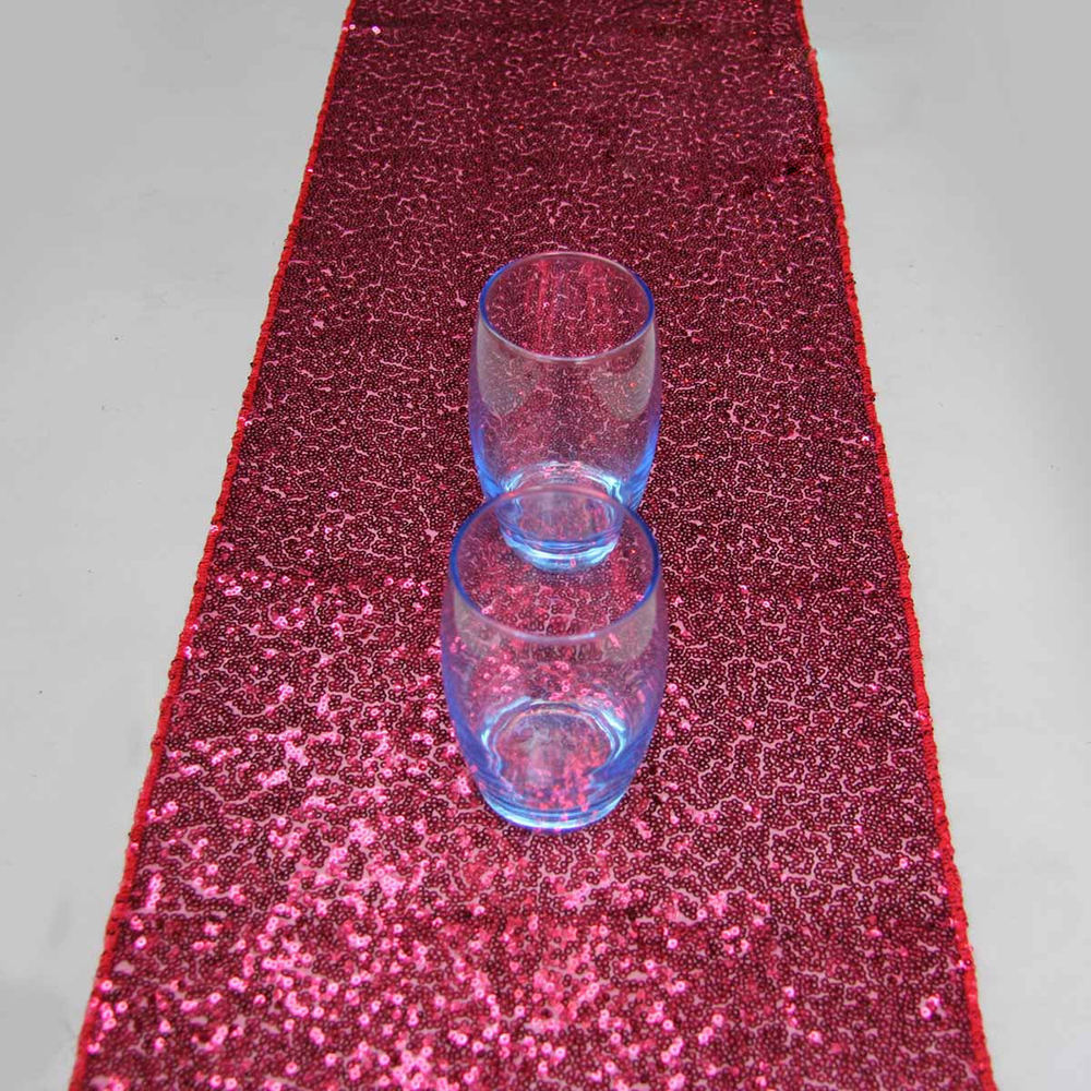 Wholesale Party Wedding Event Decorations Glitter 12 x 108 Inch Silver Sequin Table Runner