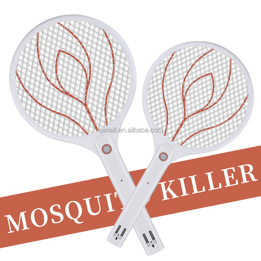 New Arrival Electric Bug Fly Mosquito Swatter Racket Bat Portable Bug Zapper Rechargeable with LED Light