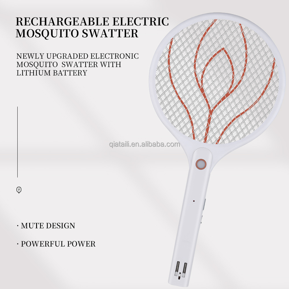 New Arrival Electric Bug Fly Mosquito Swatter Racket Bat Portable Bug Zapper Rechargeable with LED Light